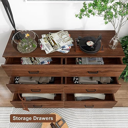 Wood Dresser for Bedroom, 6 Drawer Double Dresser, view 8
