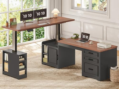 Farmhouse L Shaped Electric Standing Desk, view 2