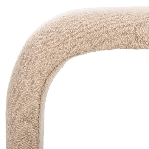 SAFAVIEH Furniture - Tenko Bench - Tan - Solid Wood - Modern Shearling Design - Ideal for Entryway, Bedroom, Living Room, 18.5" Seat Height - Fully Assembled (BCH1300G)