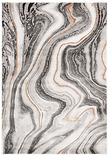 SAFAVIEH Craft Collection Area Rug - 5'3" x 7'6", Grey & Gold, Modern Abstract Design, Non-Shedding & Easy Care, Ideal for High Traffic Areas in Living Room, Bedroom (CFT819F)