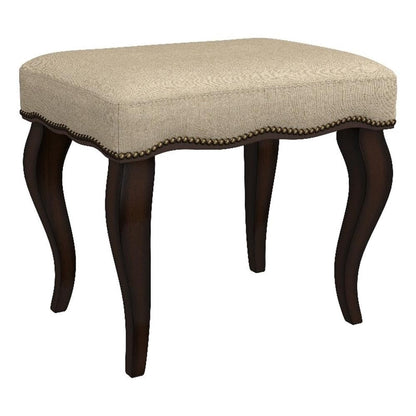Hamilton Wood and Upholstered Backless Vanity Stool for Makeup Room and Bathroom, Burnished Oak