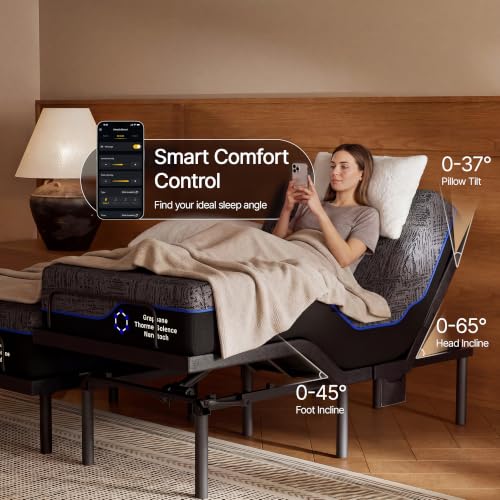 Adjustable Bed Frame with Multiple Motor Functions and Comfort Features, view 4