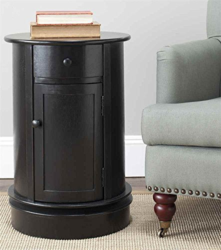 SAFAVIEH Furniture - Tabitha 1-Drawer Accent Table - Distressed Black - Solid Wood - Farmhouse Storage Design - Ideal for Living Room, Entryway, 17.7"W x 17.7"D x 26"H - Fully Assembled (AMH5712B)