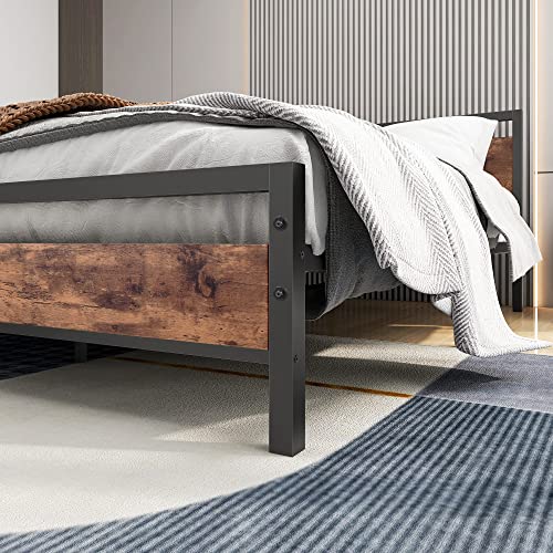 Black Queen Size Bed Frames with Wood Headboard, view 6