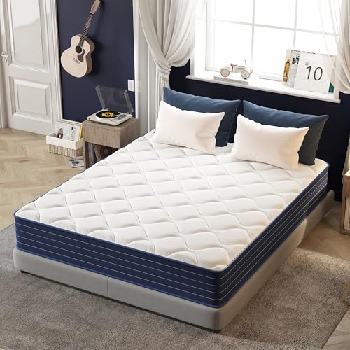 Double Mattress,12 Inch Full Mattrress with 7-Zone Hybrid Double Bed Mattresses,Pocket Sprung with Medium Firm for Body Support & Pressure Relief - 75 * 54in