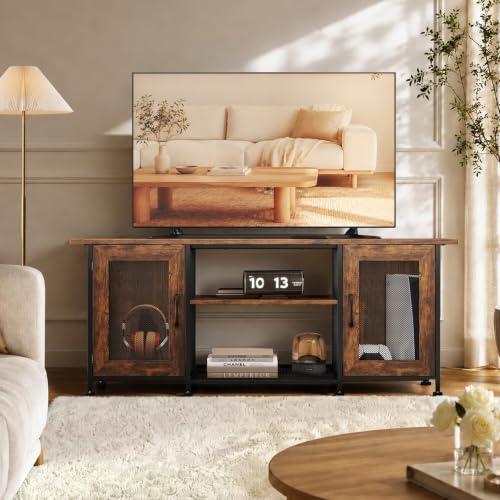 TV Stand for Tvs up to 65“, Entertainment Center with 2 Cabinets, view 3