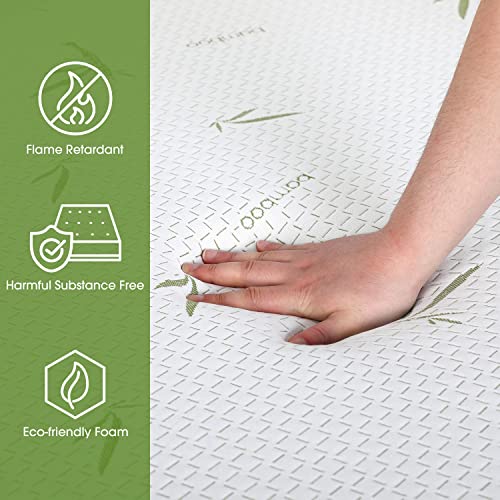 | 6 Inch Queen Mattress | Gel Memory Foam | Medium Firm Feel | White | Bed in a Box, CertiPUR-US Certified | Pressure Relief, Cooling Ventilated Foam | Breathable Knit Cover