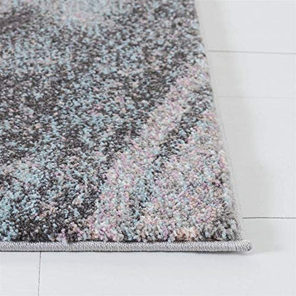 SAFAVIEH Glacier Collection Accent Rug - 2'7" x 5', Pink & Blue, Modern Abstract Design, Non-Shedding & Easy Care, Ideal for High Traffic Areas in Entryway, Living Room, Bedroom (GLA126U)