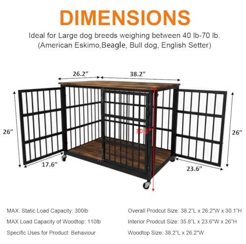 BOLDBONE 38 inch Dog Crate Furniture, view 4