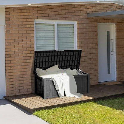 150 Gallon Resin Large Deck Box Organization and Storage Box for Patio, view 4