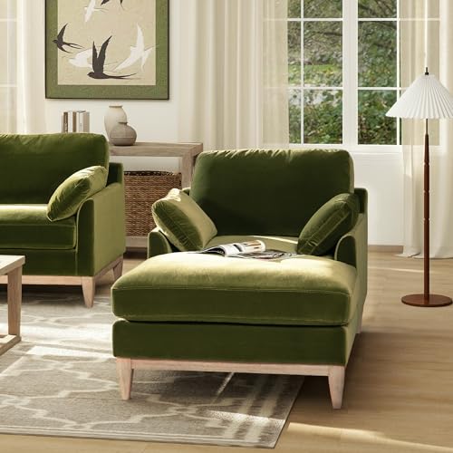 Jennifer Taylor Home Pasadena Modern Farmhouse Chaise Lounge Chair, Olive Green, view 3