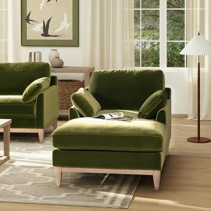 Jennifer Taylor Home Pasadena Modern Farmhouse Chaise Lounge Chair, Olive Green, view 3