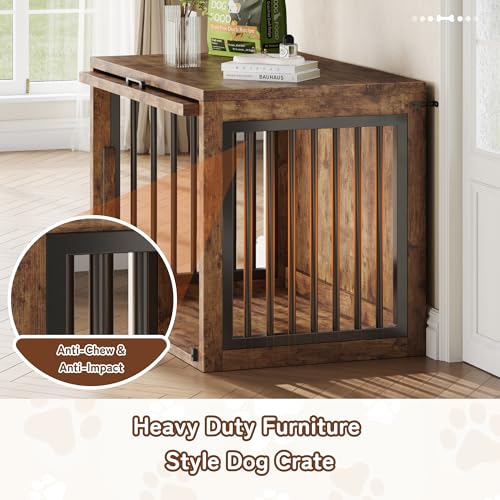 Dog Crate Furniture, 42'' Wooden Dog Kennel for Large Dogs up to 80 lb, view 4