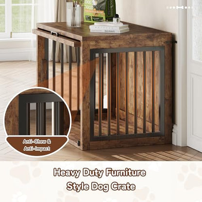 Dog Crate Furniture, 42'' Wooden Dog Kennel for Large Dogs up to 80 lb, view 4
