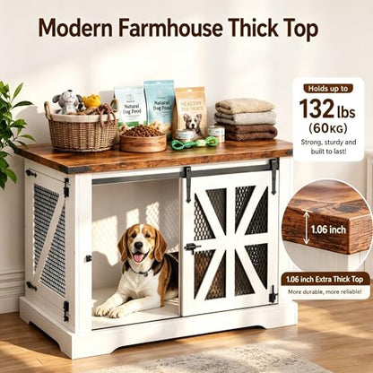40" Dog Crate Furniture with Sliding Doors for Medium Dogs Up to 45 lbs, view 3