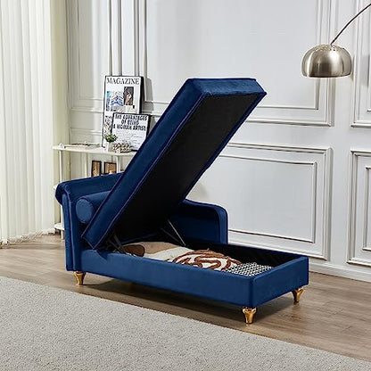 GDFStudio Upholstered Chaise Lounge Chair Indoor with Storage, view 5