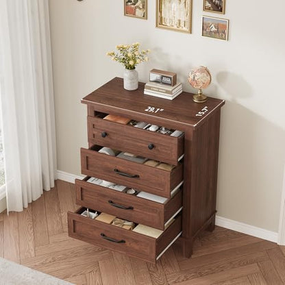 4 Dresser for Bedroom, 34.8 in Tall Vertical Drawer Dresser with Large Storage, view 5