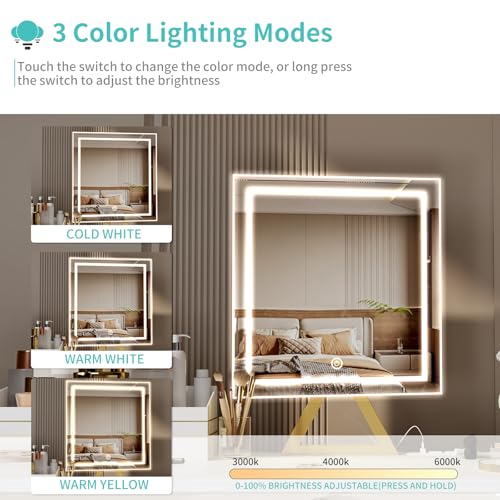 Small Makeup Vanity Desk with Mirror and Light, view 5
