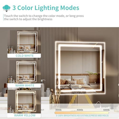 Small Makeup Vanity Desk with Mirror and Light, view 5