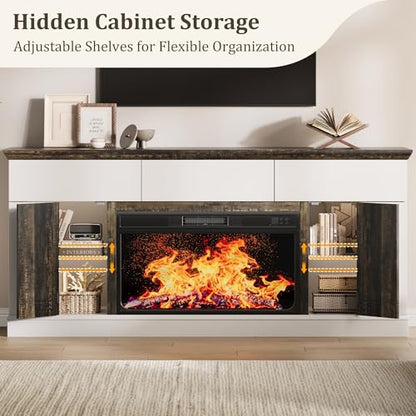 70" Fireplace TV Stand with 36" Electric Fireplace, view 8