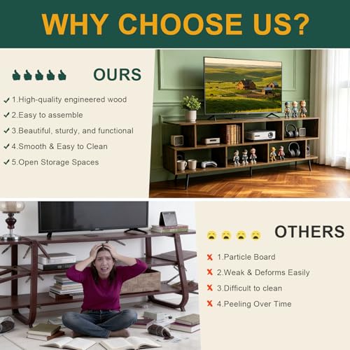 65" Amber TV Stand with Power Outlet for TVs up to 75", view 9