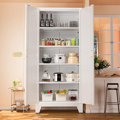 71'' Farmhouse Metal Storage Cabinet with Barn Doors, view 3