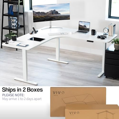 VIVO White 71 x 71 in Corner Standing Desk, DESK-KIT-E3CWW, view 5