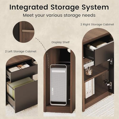 71'' Executive Standing Desk with Hutch, Power Outlet, view 6