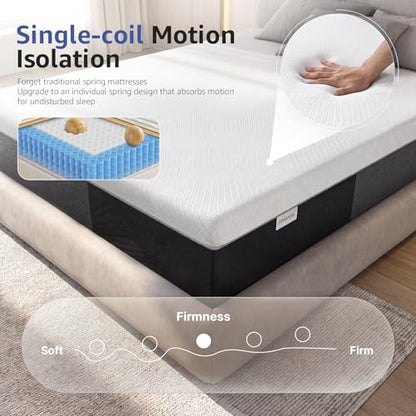 Full Size 10" Hybrid Mattress, Medium Firm Feel, view 5