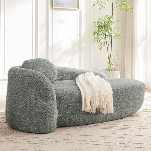 67" Oval Chaise Lounge Chair Indoor with Curved Back Pillows, view 6