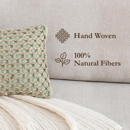 Jada Decorative Throw, Includes Accent, Premium Woven Design, Living Room Décor, (1) 12" x 20" Pillow Cover with Insert, Sage Green