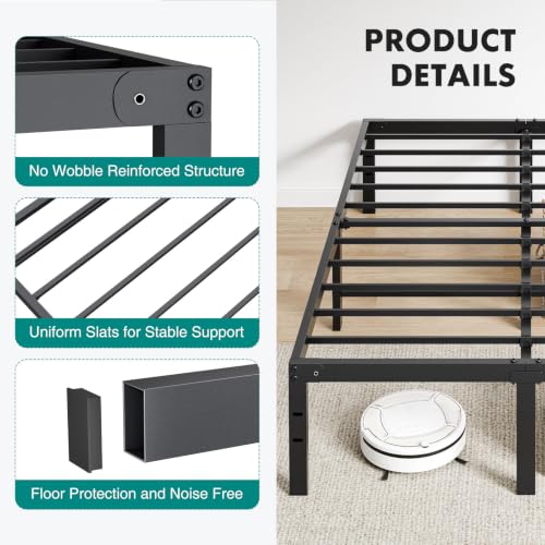 Full Size Metal Platform Bed Frame with Storage Space, view 7