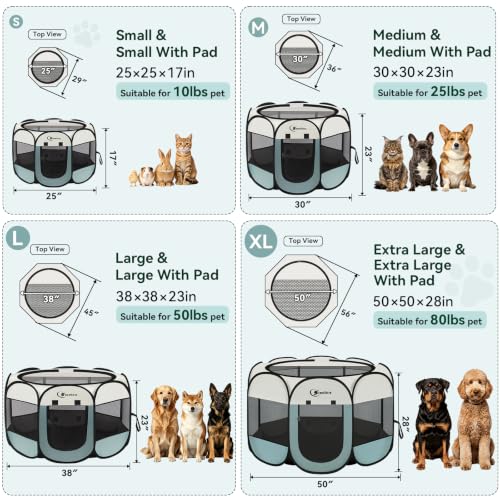 Dog Cat Playpen, Puppy Pet Playpen Indoor for Small Dog Crate Tent Cage Outdoor, view 3