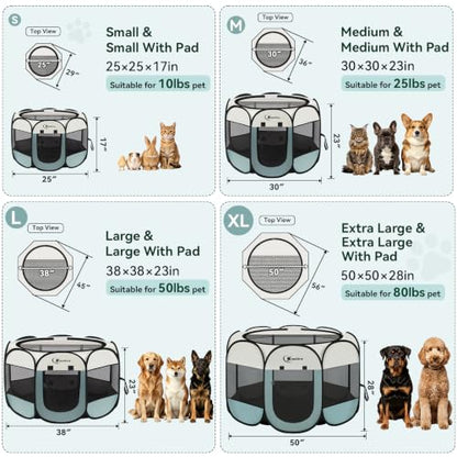 Dog Cat Playpen, Puppy Pet Playpen Indoor for Small Dog Crate Tent Cage Outdoor, view 3