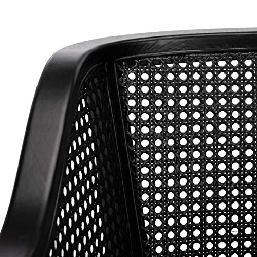 SAFAVIEH Furniture - Rina Cane Dining Chair - 17.1" Seat Height - Black - Rattan - Coastal Cane Design - Ideal for Dining Room, Kitchen - Fully Assembled (DCH9501C)
