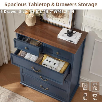 Farmhouse 6 Drawer Dresser for Bedroom, view 5