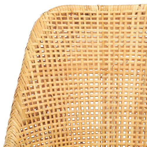 SAFAVIEH Home Collection Altha Tropical White/Natural/Brown Rattan Dining Chair with Cushion (Fully Assembled)