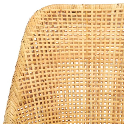 SAFAVIEH Home Collection Altha Tropical White/Natural/Brown Rattan Dining Chair with Cushion (Fully Assembled)