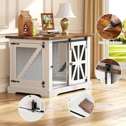 40" Dog Crate Furniture with Sliding Doors for Medium Dogs Up to 45 lbs, view 5