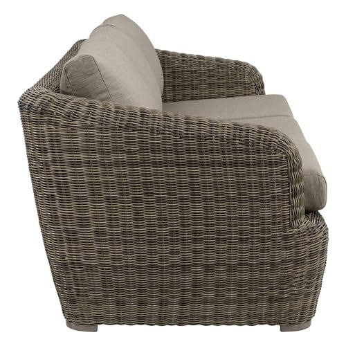CHITA 4-Pieces Outdoor Wicker Furniture Set, Patio Conversation Set, Brown | 360° Swivel Chairs, Resin Wicker, Steel Frame, 5.1" Thick Cushion, Olefin Fabric Covers, 350 Lb Chair Capacity