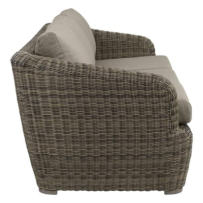 CHITA 4-Pieces Outdoor Wicker Furniture Set, Patio Conversation Set, Brown | 360° Swivel Chairs, Resin Wicker, Steel Frame, 5.1" Thick Cushion, Olefin Fabric Covers, 350 Lb Chair Capacity