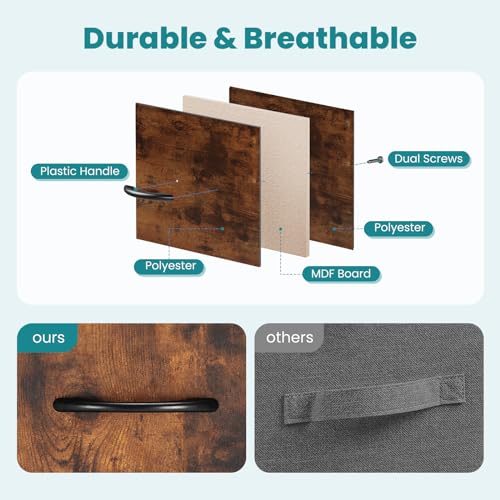 7 Drawer Fabric Dresser for Bedroom, Clothes Storage Tower, Brown, view 6