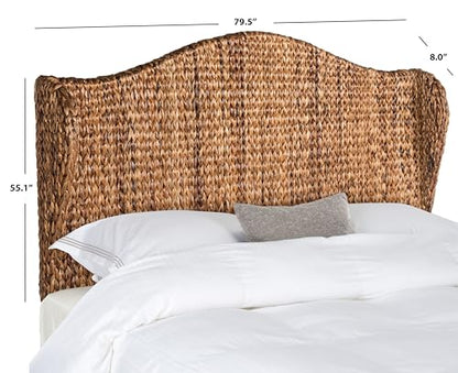SAFAVIEH Furniture - Nadine Banana Leaf Full Headboard - Brown - Solid Wood - Coastal Woven Design - Ideal for Bedroom (SEA8029B-F)