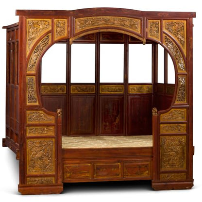 Antique Ci-Xi Chinese Moon Gate Canopy Bed, view 3