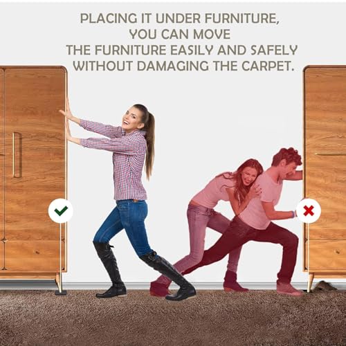 Furniture Sliders, 20 pcs-3 1/2” Square Beige Furniture Sliders for Carpet, Furniture Pads for Hardwoods Floors，Furniture Movers Sliders, Reusable Moving Pads, Floor Protectors for Carpet