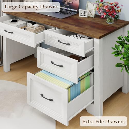 Farmhouse Home Office Desk with Drawers, view 6