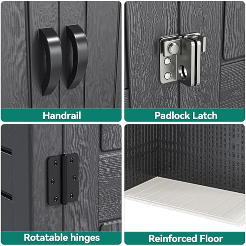 59 cuft Vertical Outdoor Storage Shed w/o Shelf, 5.6 x 2.3 ft Lockable Resin Waterproof Tall Storage Cabinet, Suitable for Patio Furniture, Pool Accessories, and Garden Tools, Dark Gray