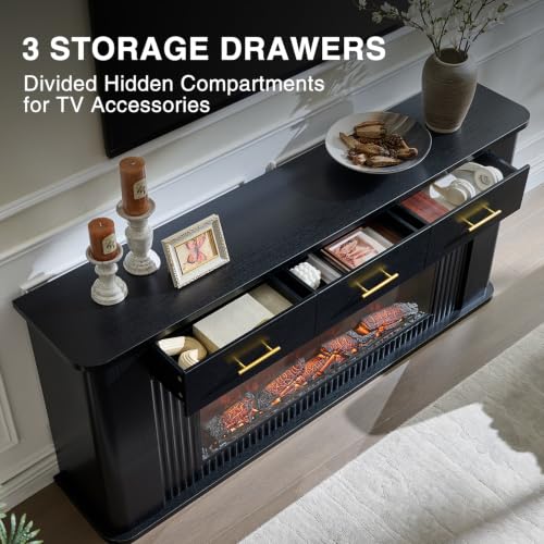 70" Fireplace TV Stand with 42" Electric Fireplace, view 7