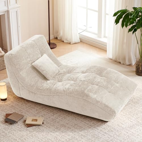 Chaise Lounge Chair with Curved Back, Modern Upholstered Recliner Sofa, view 2