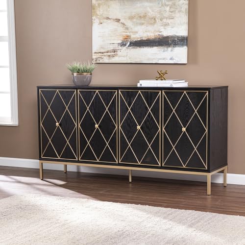 Marradi Sideboard Cabinet with Storage - Transitional Design, Black Iron and Wood - Ideal for Entryway, Living Room (DN1111930)